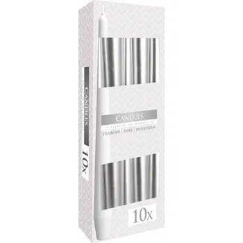 Svíčka Tradiční parafínová svíčka Bez vůně Aura 10 ks
