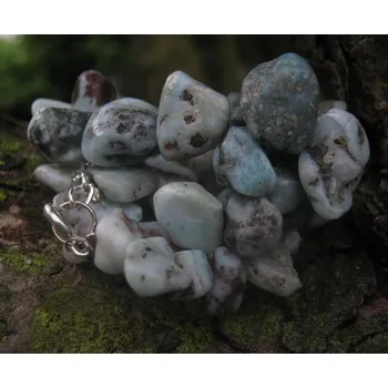 Náhrdelník Larimar - náhrdelník krátký s omletými kameny