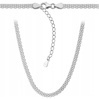 Náhrdelník STŘÍBRNÝ DÁMSKÝ NÁHRDELNÍK BISMARK OCEL UŠLECHTILÁ CHIRURGICKÁ 316L 45 CM