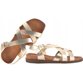 Dámská obuv Sergio Leone dámské sandály H3E ZŁOTY plochý podpatek velikost 37