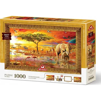 Puzzle ART PUZZLE Puzzle s rámem a lepidlem 3v1 Králové savany 1000 dílků