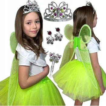 Karnevalový kostým KOSTÝM VÍLY KŘÍDLA MOTÝLA PRO DÍVKU KARNEVAL ZVONEČEK 104-122