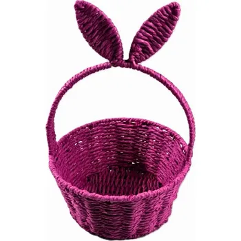 Velikonoční dekorace Proutěný košík růžový 1 ks