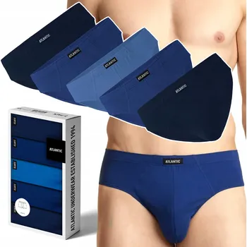 Slipy ATLANTIC 5SMP-001 pánské slipy přiléhavé BAVLNĚNÉ 5 PÁRŮ - L