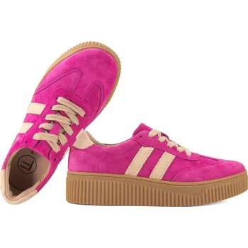 Dámské polobotky FILIPPO DP6776 DÁMSKÉ POLOBOTKY SNEAKERS NA PLATFORMĚ KOŽENÉ fuchsiová 40