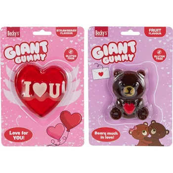 Bonbon Becky's velké valentýnské želé s jahodovou příchutí 1 ks 80 g