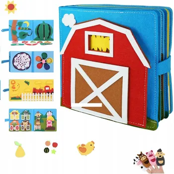 Dřevěná hračka MONTESSORI BUSY BOOK HRAČKA PRO MALÉ DĚTI, HRAČKA HRAČKA, DÁREK