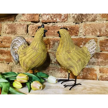 Zahradní dekorace Sada kohout + slepička