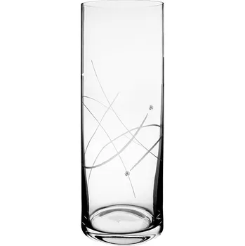 Váza Bohemia Crystal Skleněná váza válec galaxie - 300 mm Swarovski, Preciosa