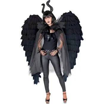 Karnevalový doplněk Andělská křídla černá velká MAXI 120 cm