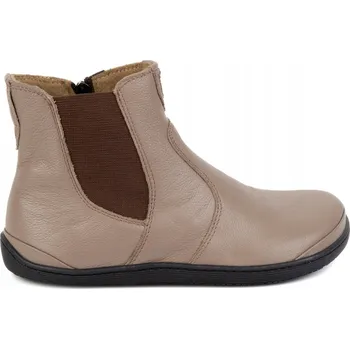 Dámská zimní obuv Dámské barefoot kotníkové boty se zipem zateplené 1263 béžové 41