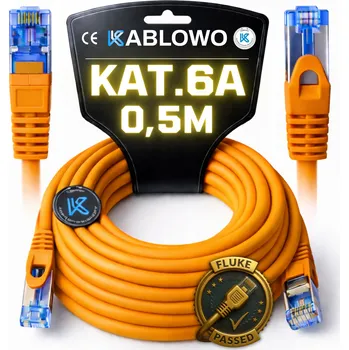 Síťový kabel LAN KABEL SÍŤOVÝ RJ45 CCA ETHERNET CAT.6A S/FTP 0,5M LANBERG