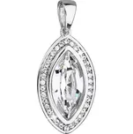 Stříbrný přívěsek s krystaly Swarovski bílý ovál 34199.1