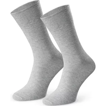 Pánské oblečení OBLEK PONOŽKY TENKÉ HLADKÉ 056 MELANŽOVÁ SVĚTLE ŠEDÁ 42-44