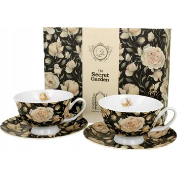 Porcelánový Šálek Duo English Roses, černý, 250 ml, 2 ks