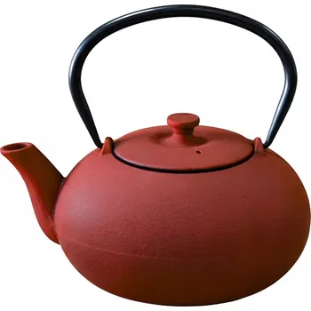 Konvice na čaj KONVICE LITINOVÁ ČAJNÍK S LOUHOVAČEM 800 ML ČERVENÁ V JAPONSKÉM STYLU
