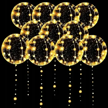 Balónek BALÓNKY BOBO Průhledný balónek Kula Balónky SVÍTÍCÍ Transparentní 10 Ks