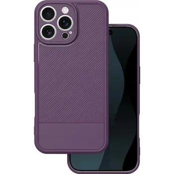 Pouzdro na mobilní telefon Pouzdro Simple Carbon pro iPhone 16 Pro Max fialové Sklo