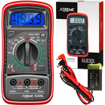 Bezpečnostní kamera MULTIMETR MIERNIK DIGITÁLNÍ RUČNÍ MĚŘIČ XTREME XL830 L LD TESTER NAPĚTÍ