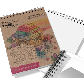 Blok Blok pro popisovače A5 + 200g 40 k perforace skicák spirálový blok Rawmark