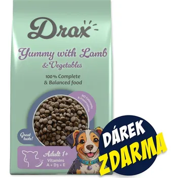 Krmivo pro psa Krmivo Drax Adult s jehněčím a se zeleninou 10+3kg ZDARMA