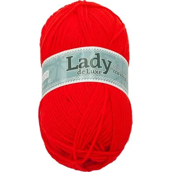 Příze Příze LADY de Luxe Červená BX10427 - 100g / 238 m