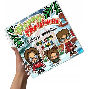 domeček pro figurky Toca Boca Domeček Knížka na suchý zip Figurky Laminované Oblečení Stolní Hra