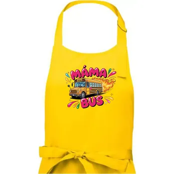 Kuchyňská zástěra Máma bus - žlutý autobus - Dámská zástěra na vaření - Univerzální velikost ( Žlutá )