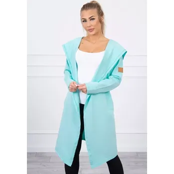 Dlouhý kabát s kapucí mátový UNI