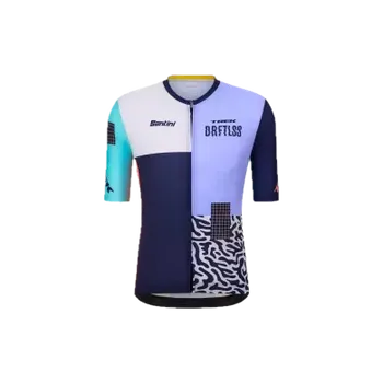 cyklistický dres Trek pánský cyklistický dres replika Santini týmu Driftless, tmavě modrý - M