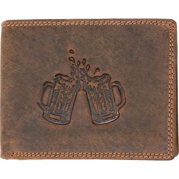 Peněženka Kožená peněženka Wild s pivem - hnědá