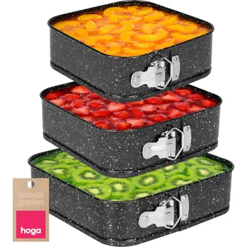 Forma na pečení FORMA NA PEČENÍ Plech Forma Na Dort Čtvercová s Klipem 24cm 26cm 28cm