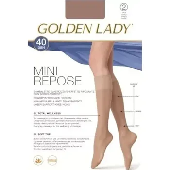 Pánské ponožky Dámské podkolenky Golden Lady Mini Repose| 40 den A'2 nero/černá 1/2-S/M