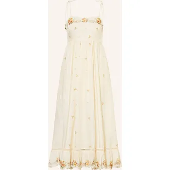 Dámské šaty Zimmermann Dámské Lněné Šaty Patience, krémová / tmavě...