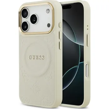 Pouzdro na mobilní telefon Guess Peony Hot Stamp MagSafe GUHMP17LPSAMSECE iPhone 17 Pro béžová