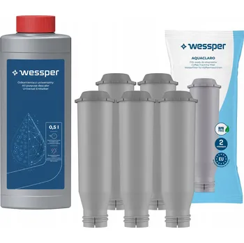 5x vodní filtr Wessper Aquaclaro pro kávovary Krups Nivona + odvápňovač 0,5l