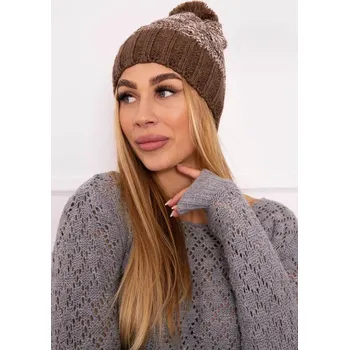 Čepice Čepice Paris fleece K213 hnědá+ecru UNI