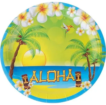 Party dekorace Papírové talíře Havaj Aloha 8ks