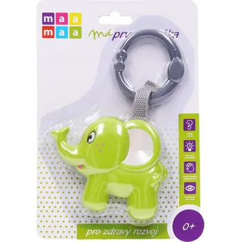 Hračka pro kojence Maamaa Plyšový Slon Chrastítko pro Miminka 21,5 cm