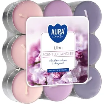 Svíčka Parafínové čajové svíčky Bez Aura 18 ks