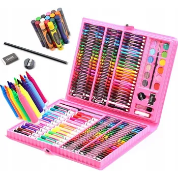 Výtvarná sada Výtvarná sada na malování v kufříku 168 ks růžová
