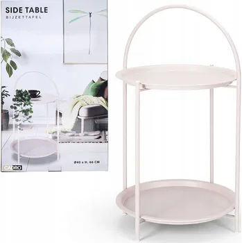 Konferenční stolek Stolek Cadro kulatý 40 x 40 x 66 cm krémový