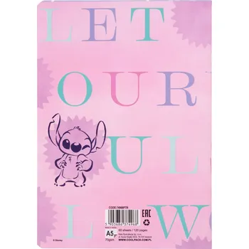 Sešit Linkovaný zápisník Lilo a Stitch Patio A5, 60 stran