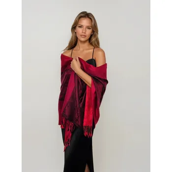 Šála Classic Scarf Luxusní červená - bordó vlněná šála tón v tónu dámská / pánská nebo štola k šatům na ples