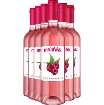 Sada 6 Maliňáků 11,5 % alk. 6x víno z malin | Rybízák.cz 6x Maliňák 0,75l