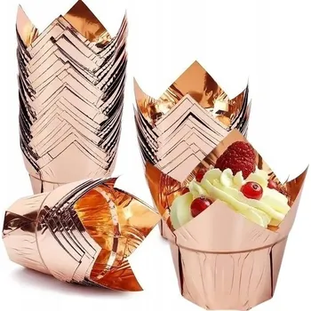 Formička Papilotky Formičky na muffiny Zlaté kelímky 50 Tulipán Babky
