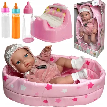 Panenka PANENKA MIMINKO ŠPANĚLSKÁ 30 CM MIMINKO NOČNÍK NOSÍTKO LÁHEV PŘÍSLUŠENSTVÍ