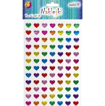 samolepka Samolepka 3D barevná srdíčka malá
