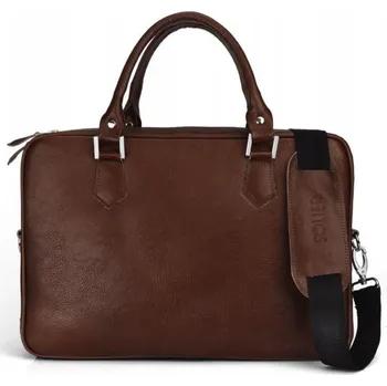 Solier taška na notebook pravá kůže, bez vzoru