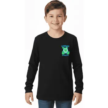 CHLAPECKÉ TRIČKO S DLOUHÝM RUKÁVEM SMAJLÍK ZIMA26 Barva: Černá, Velikost: 164